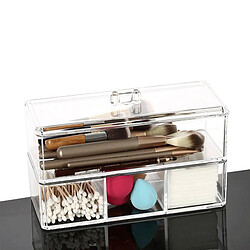 Universal Organisateur de maquillage à 2 couches Boîte de rangement de maquillage Étagère en coton Récipient de rangement Porte-brosse acrylique