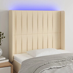 Maison Chic Tête de lit moderne à LED lumineuse pour chambre - Décoration de lit Crème 103x16x118/128 cm Tissu -MN81574