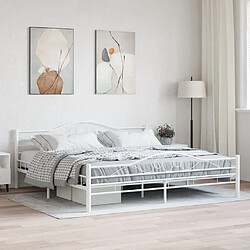 Maison Chic Lit adulte - Lit simple Cadre de lit,Structure du lit Contemporain Blanc Métal 180 x 200 cm -MN40780