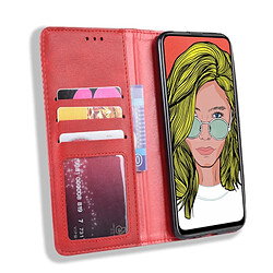 Wewoo Housse Coque Étui en cuir à boucle magnétique avec rétro pour Crazy Horse Texture horizontale Huawei P Smart Zavec support et fentes cartes et cadre photo Rouge pas cher