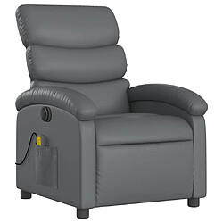 Avis vidaXL Fauteuil de massage inclinable électrique gris similicuir