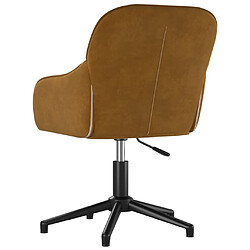 Acheter Helloshop26 Chaise fauteuil siège pivotante de bureau informatique étude velours brun 02_0024148