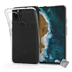 Htdmobiles Coque silicone gel fine pour Google Pixel 4a 5G + verre trempe - TPU TRANSPARENT