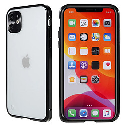 Coque en TPU + métal ultra-mince, anti-chute, anti-rayures, matte pour votre iPhone 11 6.1 pouces - noir