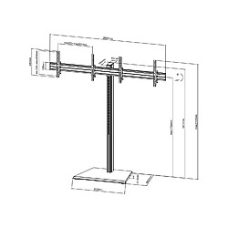 Acheter Kimex Support sur pied pour 2 écrans TV 50'' - 55'' - Hauteur 175cm - A poser - Inclinable