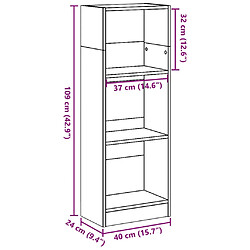 vidaXL Bibliothèque blanc 40x24x109 cm bois d'ingénierie pas cher