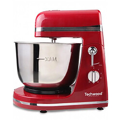 Avis Techwood Robot de Cuisine Rouge 3.5L 6 vitesses Pied anti-dérapant 300W Bol inox