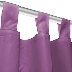 Avis vidaXL Rideau occultant avec boucles 2 pcs 140 x 175 cm Lilas