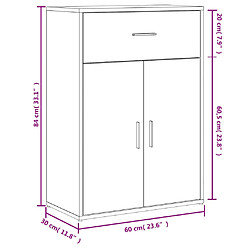 vidaXL Buffets 2 pcs gris béton 60x30x84 cm bois d'ingénierie pas cher