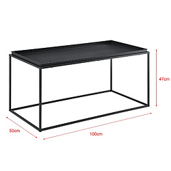 Helloshop26 Table basse à plateau large en métal 100 cm noir mat 03_0006129