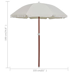 Acheter vidaXL Parasol avec mât en acier 180 cm Sable