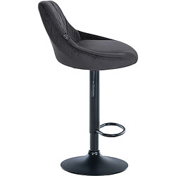 Avis Decoshop26 Set de 2 tabourets de bar coutures décoratives losanges assise en velours gris foncé et cadre en métal noir TDB10777