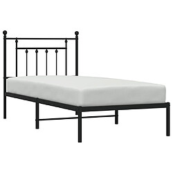 Avis vidaXL Cadre de lit métal sans matelas avec tête de lit noir 90x200 cm