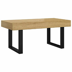 Maison Chic Table basse,Table Console Table d'appoint, Table pour salon Marron clair et noir 90x45x40 cm MDF et fer -MN62129