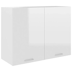 vidaXL Armoire suspendue Blanc brillant 80x31x60 cm Bois d’ingénierie