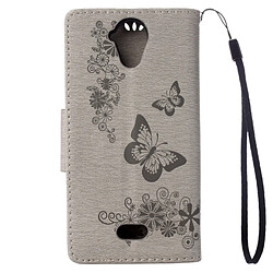 Avis Wewoo Coque gris Wiko U Feel Lite Étui en cuir à rabat avec motif fleurs et papillon avec boucle magnétique Titulaire & Slots de cartes Portefeuille