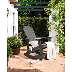 Beliani Chaise de jardin ADIRONDACK Bois d'ingénierie Gris foncé