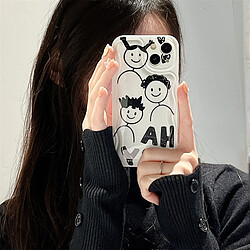 GUPBOO Étui pour iPhone13Pro Doodle Line Kids Cartoon Coque de téléphone en silicone