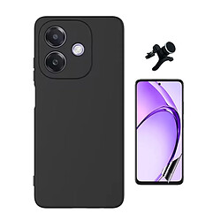 Kit De Film Hydrogel À Coque Complète Avant + Coque En Silicone Liquide + Support Voiture Magnétique Renforcé Phonecare Pour Oppo A3 5G - Noir