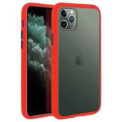 Avizar Coque iPhone 11 Pro Max Dos Translucide Contour Coloré Mate Rigide Antichoc Noir