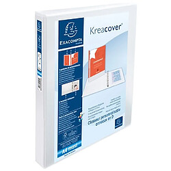 Exacompta Classeur PP personnalisable Kreacover - 2 anneaux en D 25mm - A4 maxi - Blanc - Lot de 10