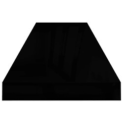 Maison Chic Lot de 2 Étagère murale flottante,Etagère de rangement Noir brillant 90x23,5x3,8 cm MDF -MN75088 pas cher