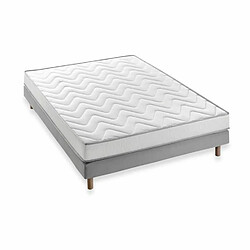 DEKO DREAM Matelas 140 x 190 cm + sommier - 5 zones et mémoire de forme - 16 cm