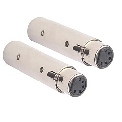 Acheter 2Pièces Connecteur 3 Broches XLR Mâle à 5 Broches XLR Prise pour Microphone Câble DMX Audio XLR Adaptateur