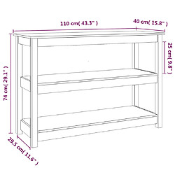 vidaXL Table console Marron miel 110x40x74 cm Bois massif de pin pas cher