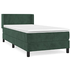 Maison Chic Lit adulte- Lit + matelas,Sommier à lattes de lit avec matelas Vert foncé 90x200 cm -GKD69255