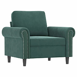 Maison Chic Fauteuil Relax pour salon | Fauteuil Vert foncé 60 cm Velours -GKD28282