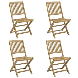 vidaXL Chaises pliables de jardin lot de 4 bois massif d'acacia