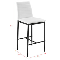 Helloshop26 Lot de 2 tabourets chaises de bar avec pieds en acier et hauteur 66 cm blanc noir 03_0005786/2