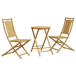 vidaXL Ensemble de bistro 3 pcs bambou