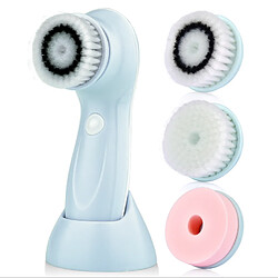 Chrono Brosse visage nettoyante 5 en 1,brosse nettoyant visage electrique nettoyant visage rechargeable imperméable - Brosse rotative pour le visage pour un nettoyage en profondeur et un massage,Bleu