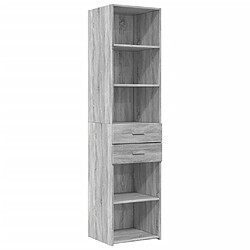 vidaXL Buffet haut sonoma gris 45x42,5x185 cm bois d'ingénierie