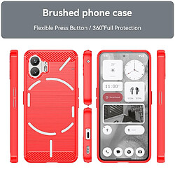 Htdmobiles Coque pour Nothing Phone 2 - housse etui silicone gel carbone + film ecran - ROUGE