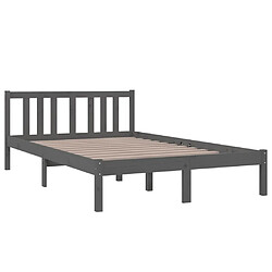 Avis Maison Chic Lit adulte - Lit simple Cadre de lit,Structure du lit Contemporain Gris Bois massif 120x200 cm -MN46789