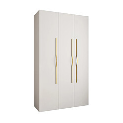 Abiks Meble Armoire à portes battantes Como 2 245,5/140/40 3 portes (blanc/doré)