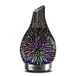 Universal Feu d'artifice 3D Forme de vase de verre Diffuseur d'arôme Fournitures de bureau Diffuseur d'huile essentielle Fabricant de brume Humidificateur à ultrasons avec lumière LED | Humidificateur