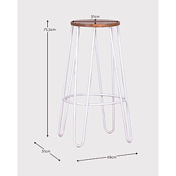 Nest Dream Tabouret industriel en bois de frêne (75cm) - Lisbonne pas cher