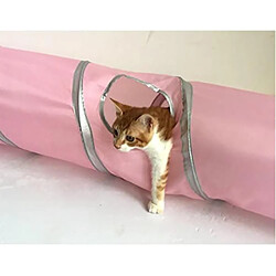 Universal 2 voies Cat Tunnel Pet Game Tube - Tunnel pliable petit animal/chat/chaton/chien/lapin (rose)