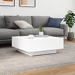 Maison Chic Table basse pour salon | Table à café avec lumières LED blanc 80x80x31 cm -GKD40572 pas cher