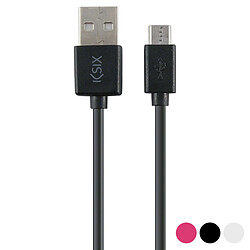 Câble USB vers Micro USB KSIX 1 m Rosa