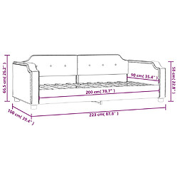 vidaXL Lit de repos sans matelas gris clair 90x200 cm tissu pas cher