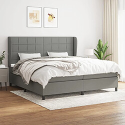 vidaXL Sommier à lattes de lit avec matelas Gris foncé 200x200cm Tissu