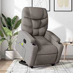 Maison Chic Fauteuil Relax pour salon, Fauteuil inclinable de massage électrique Taupe Tissu -GKD14018