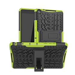 Coque en TPU modèle de pneu cool avec béquille noir/vert pour votre Huawei MediaPad M5 Lite 8