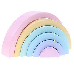 Acheter Les Blocs D'arc-en-ciel En Bois Colorés Empilent Le Jeu De Jouets Pour Enfants Kit Semi-Circle2