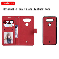 Wewoo Housse Coque Pour LG G8 ThinQ Solid Color Horizontal Flip de protection avec support et fentes cartes et portefeuille et cadre photo et lanière rouge pas cher